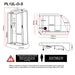 Detailed schematic showing dimensions and measurements for the Insignia Platinum Offset Steam Shower 1200 x 800 LH model.