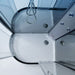 Insignia Platinum Offset Steam Shower 1200 x 800 RH shower tray with textured non-slip surface, curved enclosure base and chrome waste drains.
