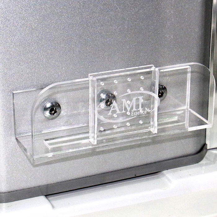 AMI essence oil tray inside the Insignia Platinum Rectangle Steam Cabin 1150 x 850 for steam aromatherapy infusion.