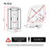 Insignia Platinum Steam Shower 1000 x 1000 schematic showing measurements and internal height guide.