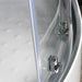 Smooth-glide double rollers on the curved glass doors of the Insignia Platinum Steam Shower 1000 x 1000.