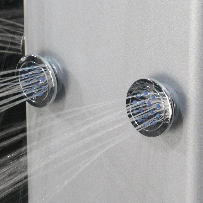 Therapeutic hydro-massage body jets of the Insignia Platinum Steam Shower 900 x 900, delivering targeted relaxation.