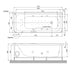 Technical drawing of a Jaquar Laguna Whirlpool with dimensions.