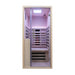 Jaquar Relaxo Single Infrared Sauna with spacious seating, soft-glow lighting, and an easy-access glass door, designed for wellness and detoxification.