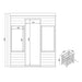 Technical drawing of Jaquar Serene Sauna with dimensions.