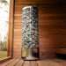 Harvia heater installed inside the Jonas Grand 8-person sauna, surrounded by natural timber walls and flooring for optimal heat distribution.