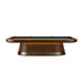 Side view of the Koralturk Atlantis Gyroscopic Pool Table showcasing its sleek timber frame and illuminated sculptural pedestal base.
