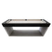 Koralturk Kaplankaya Pool Table product view with white playing cloth, black rails and an open geometric silver base.