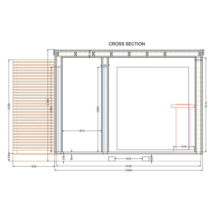 KUUT Electrical Outdoor Sauna L