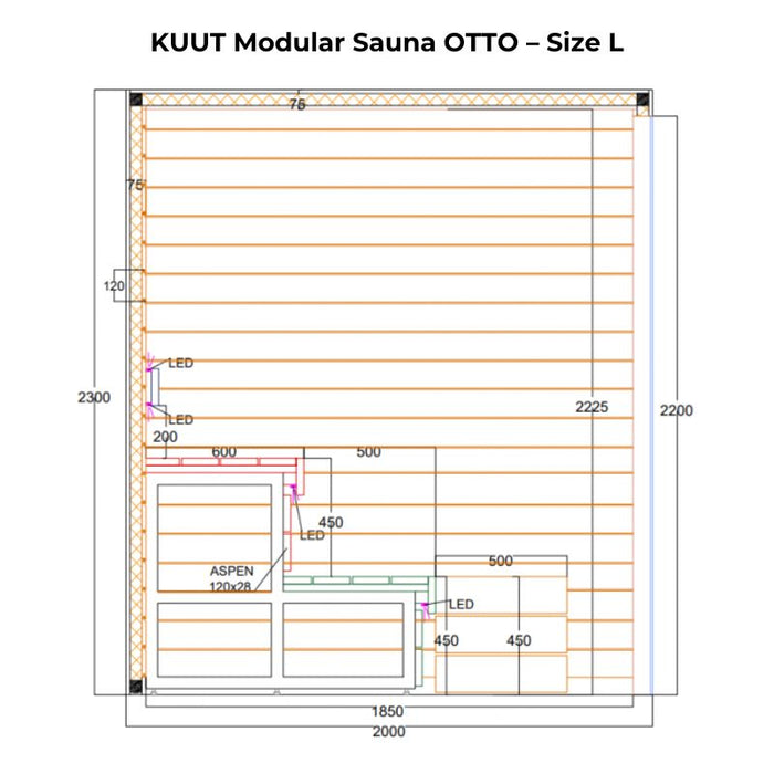 KUUT Luxurious Modular Sauna OTTO (Aspen)