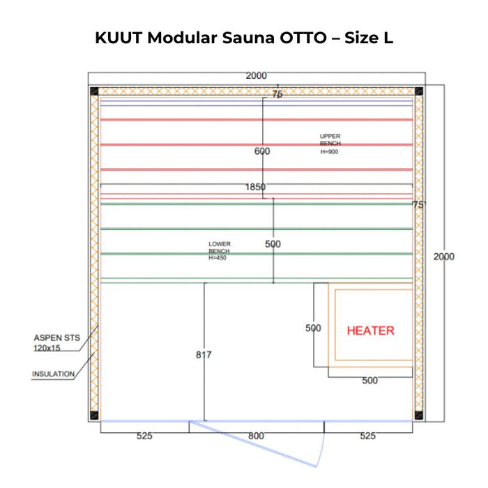 KUUT Luxurious Modular Sauna OTTO (Aspen)