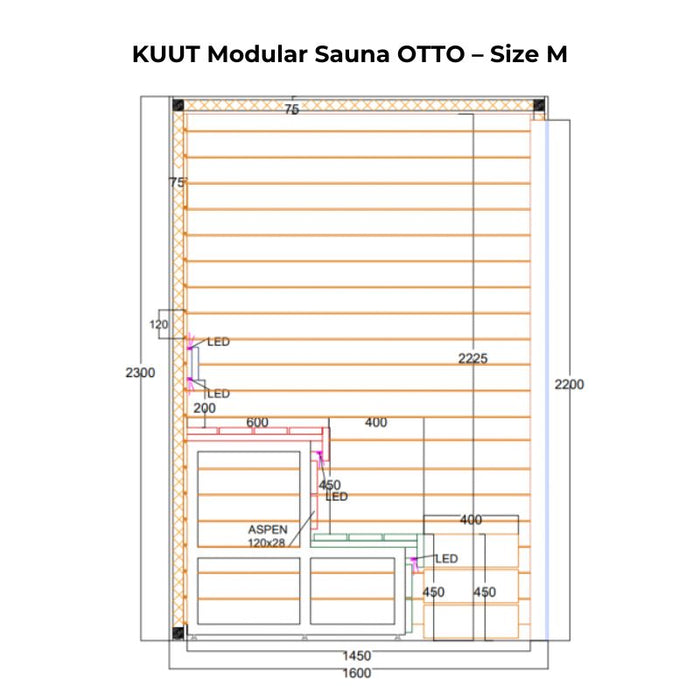 KUUT Luxurious Modular Sauna OTTO (Aspen)