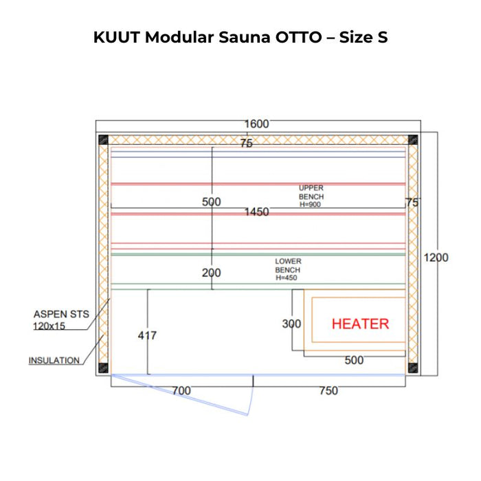 KUUT Luxurious Modular Sauna OTTO (Aspen)