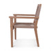 Side profile of the Luna Rope Stacking Chair, highlighting its sturdy Acacia wood frame.