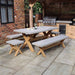 Luna 8 Seater Concrete Dining Table with benches, perfect for outdoor entertaining.