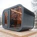 Right angled exterior view of Viking Industrier Luna Outdoor Sauna. 