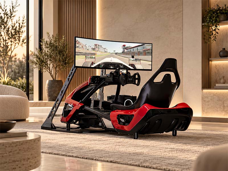 Luxury Racing Simulator in a Modern Lounge