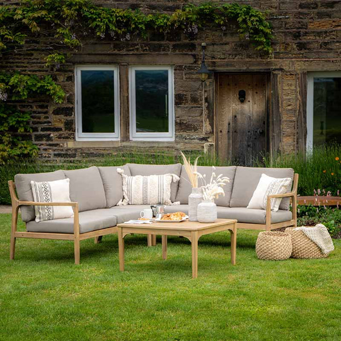 Malta Outdoor Corner Seating Set Acacia Wood Garden Furniture