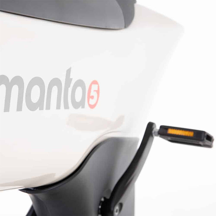 Manta5 Hydrofoiler SL3 Hydrofoil Bike white chassis with Manta5 branding and pedal detail