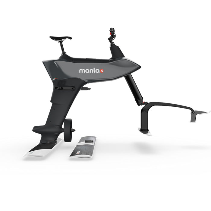 Side view of the Manta5 Hydrofoiler SL3 Pro hydrofoil bike showing its frame and foil system