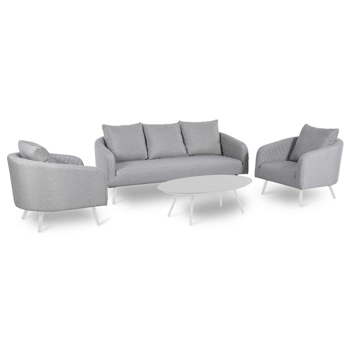 Angled view of the Ambition 3 Seater Sofa Set in Lead Chine, capturing the modern design and comfortable seating.