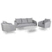 Angled view of the Ambition 3 Seater Sofa Set in Lead Chine, capturing the modern design and comfortable seating.