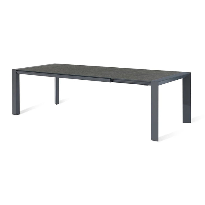 Ambition 8 seater extending dining table in black, ideal for a spacious and stylish outdoor dining experience.