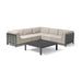 Maze Ibiza Small Corner Sofa Set with Square Table on a white background, highlighting the elegant design and robust materials for year-round outdoor use.