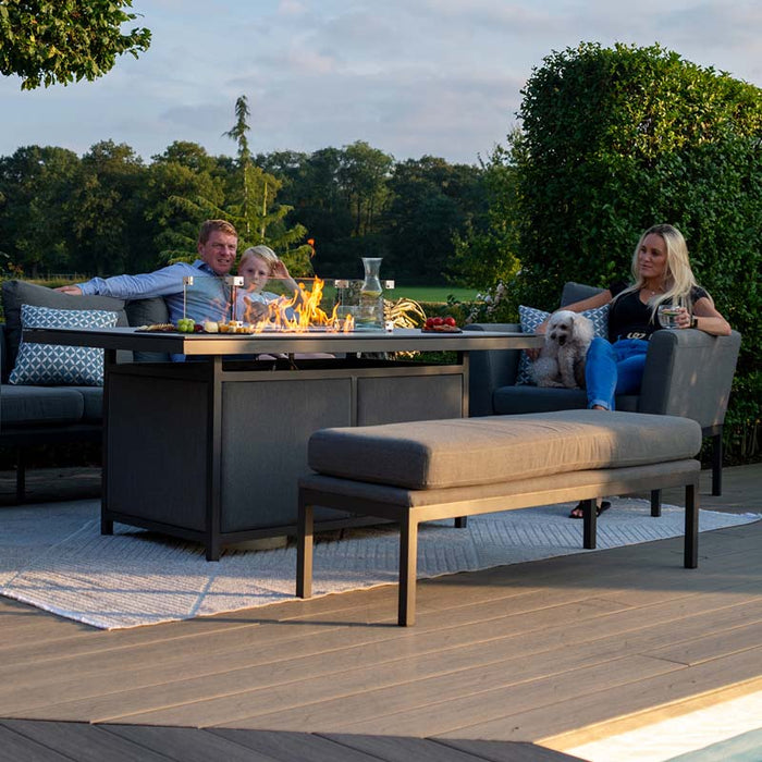 Cosy and modern Pulse 3 Seater Sofa Dining Set with Fire Pit ideal for family gatherings.