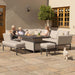 Outdoor lifestyle shot of the Pulse Rectangular Corner Dining Set in a patio setting.