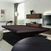 MBM Biliardi B_ig Pool Table with dark wood finish and contemporary design placed in a modern minimalist living room setup.