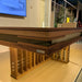 MBM Biliardi Kyoto convertible pool dining table in walnut with sleek modern design.