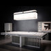 MBM Biliardi Kyoto modern grey pool table with matching bar cabinet and minimalist pendant light.
