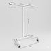 Adjustable mobile stand for Nuvibody CORE 1500 QUAD Red Light Therapy Device with 360° rotation, showing height range and base measurements for flexible treatment positioning.