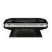 Top view of the closed Nuvibody LITE red light therapy bed in black finish with digital timer display for precision light sessions.