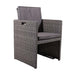 The Paris 10 Seater Cube Set’s chair, featuring thick grey cushions for added comfort, perfect for outdoor relaxation.