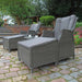 A view of the Paris 2 Seater High Back Recliner Set, perfect for enjoying a tranquil garden atmosphere with its elegant  design and soft cushions rattan