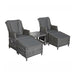 A complete view of the Paris 2 Seater High Back Recliner Comfort Set, including matching footstools and a glass-top side table, perfect for outdoor or indoor relaxation.