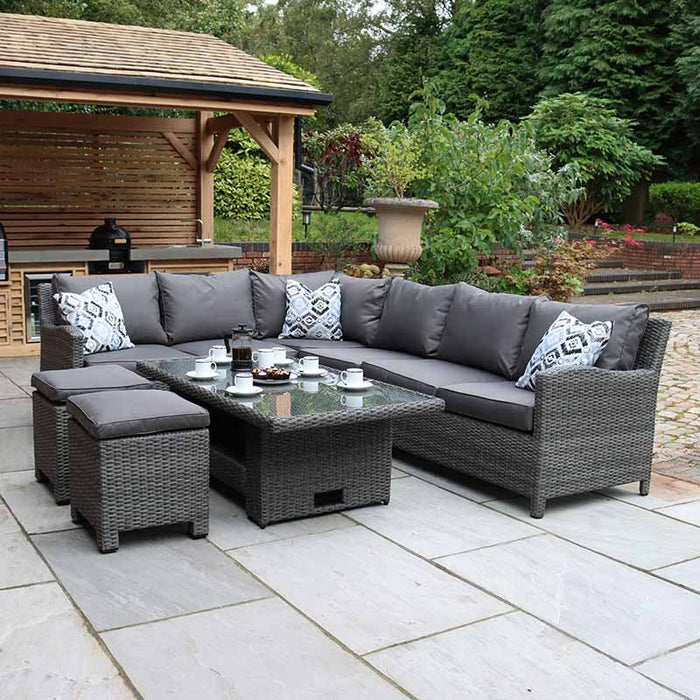 Paris Modular Corner Dining Set with comfortable cushions and stylish outdoor decor.