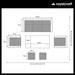 Floor plan layout of the Paris 7 Seater Deluxe Sofa Dining Set, detailing the dimensions and recommended footprint for an optimal outdoor setup.