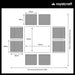 Floor plan of the Paris 8 Seater Cube Set, outlining the recommended footprint for optimal use.