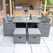 Paris 8 Seater Cube Set compactly stored, demonstrating the efficient space-saving design for outdoor areas.