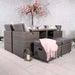 Paris 8 Seater Cube Set arranged indoors, showcasing comfortable seating with decorative pillows and a cosy atmosphere.