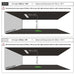 ProTee VX Launch Monitor ceiling height requirements showing recommended maximum and minimum room dimensions for safe golf swing setup with impact screen and sensor placement.