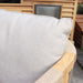 Detailed view of the light grey cushion on the Roma lounge chair, part of the Roma 4 Seater Double Lounge Set, highlighting its soft texture and high-quality fabric, ideal for outdoor comfort.