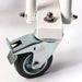 Heavy-duty caster wheel of RS Barcelona folding ping pong table showing durable metal bracket and smooth rolling mobility for easy transport.