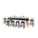 RS Barcelona RS MAX dining football table styled as a luxury dining set with stools, plates, wine and charcuterie.