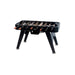 RS Barcelona RS2 football table in black finish with wooden handles and metal legs, modern designer foosball table.