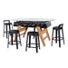 RS Barcelona RS3 dining football table with glass tabletop styled with bar stools, multifunctional foosball dining table for modern interiors.
