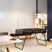 RS Barcelona RS3 football table in black finish with wooden handles, modern designer foosball table in a contemporary interior.